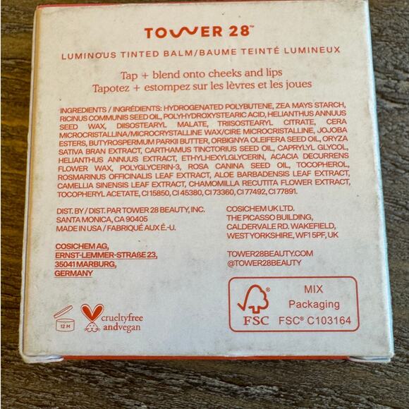 TOWER 28 Beach Please Luminous Tinted Blush Balm Happy Hour Coral Pink.16oz/4.5g - Picture 4 of 6